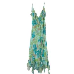 Zara Floral Mini Dress - Blue and Green